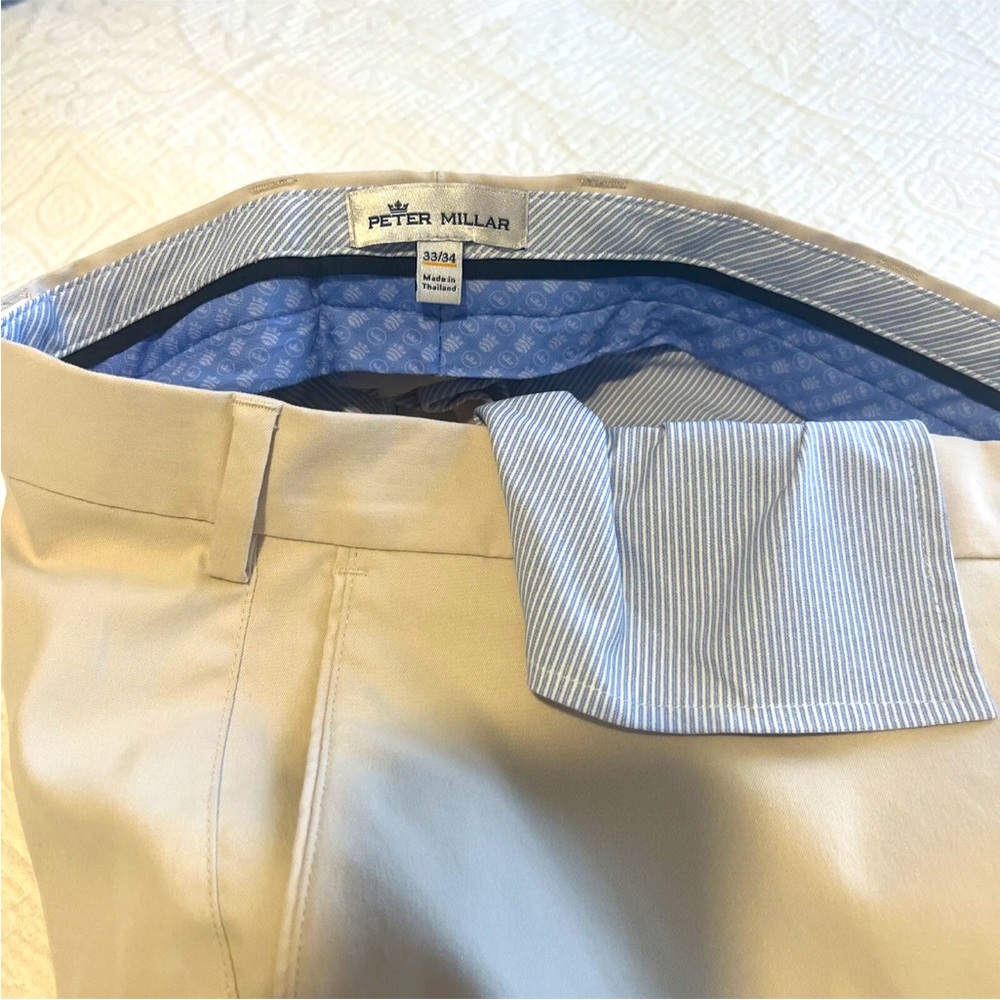 2 pair Peter Millar crown sport khaki pants 33/32 in stone ($60 each)